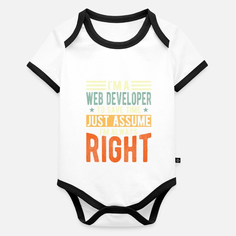 Développeur Web Body Bébé bio contrasté manches courtes