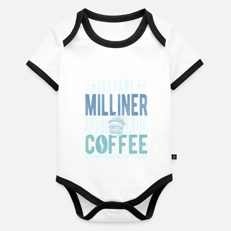 Café du chapelier Body Bébé bio contrasté manches courtes