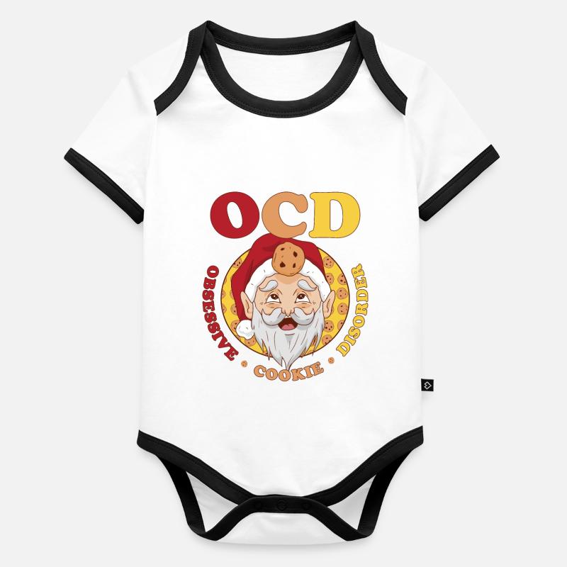 OCD Obsessive Cookie Disorder Keks Geschenk Baby Bio-Kurzarm-Kontrastbody