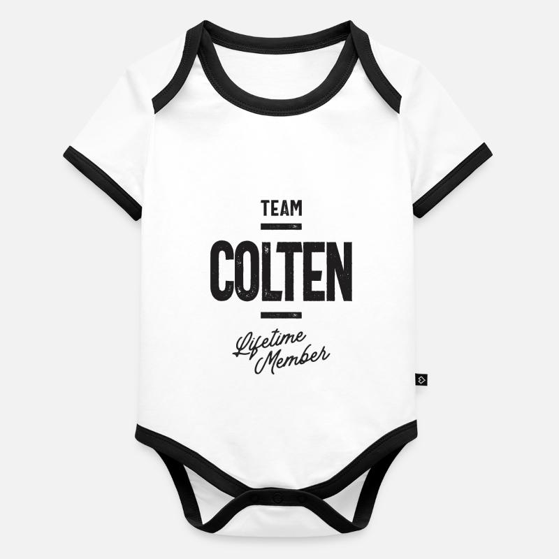 Benutzerdefinierter Colten-Name Baby Bio-Kurzarm-Kontrastbody