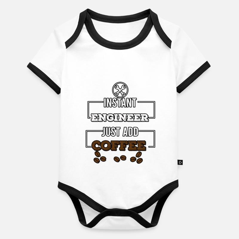 instant engineer just add coffee Organic Baby Contrasting Bodysuit