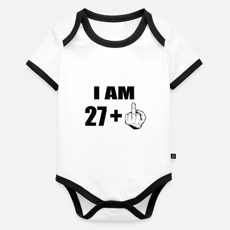 28th birthday Organic Baby Contrasting Bodysuit