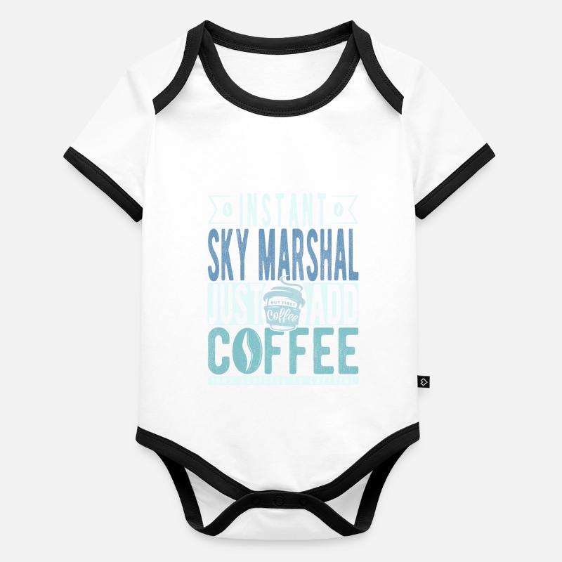 Sky Marshal coffee saying Organic Baby Contrasting Bodysuit