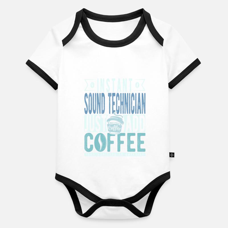 Café de technicien du son disant Body Bébé bio contrasté manches courtes