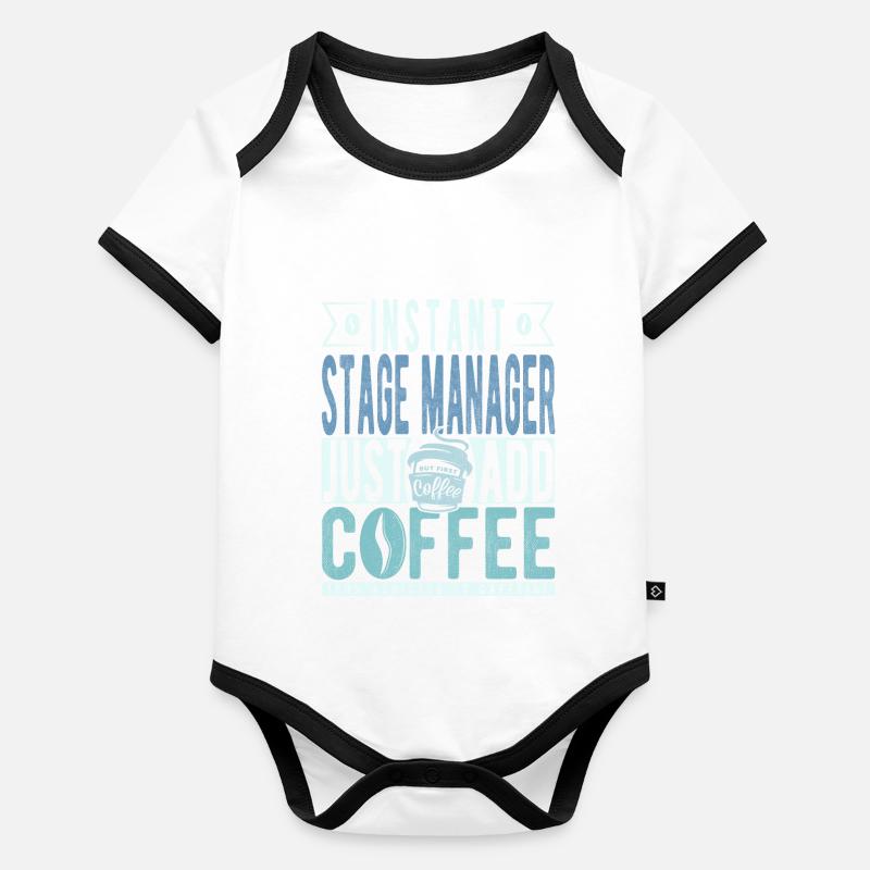 Citation de café du régisseur Body Bébé bio contrasté manches courtes