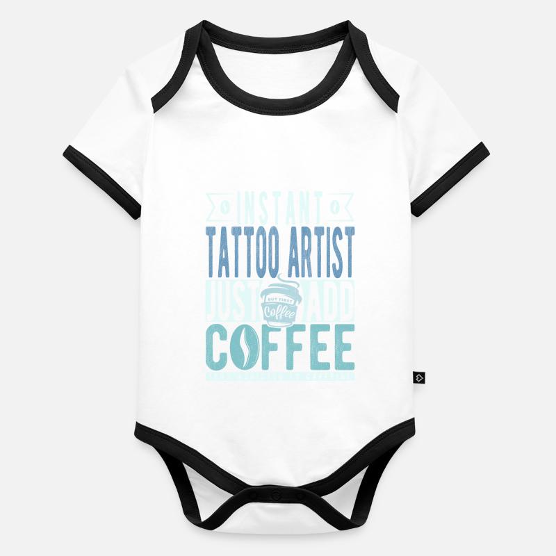 Tabatoueur café dicton Body Bébé bio contrasté manches courtes