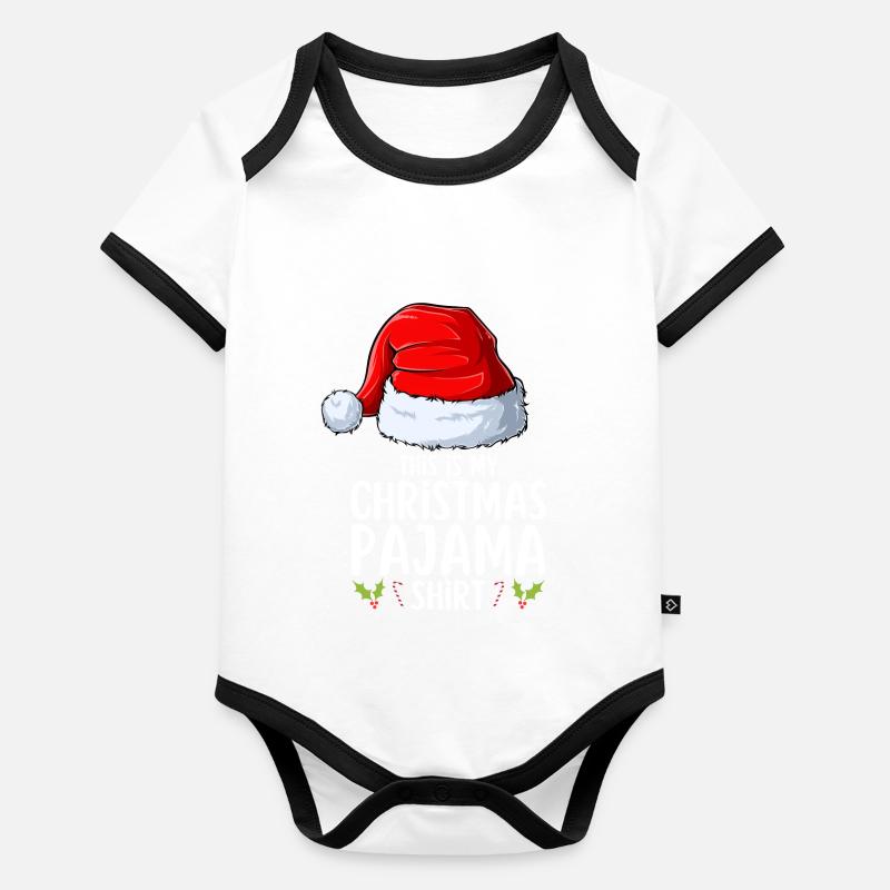 Pyjama de Noël Pyjama Chemise de nuit Body Bébé bio contrasté manches courtes