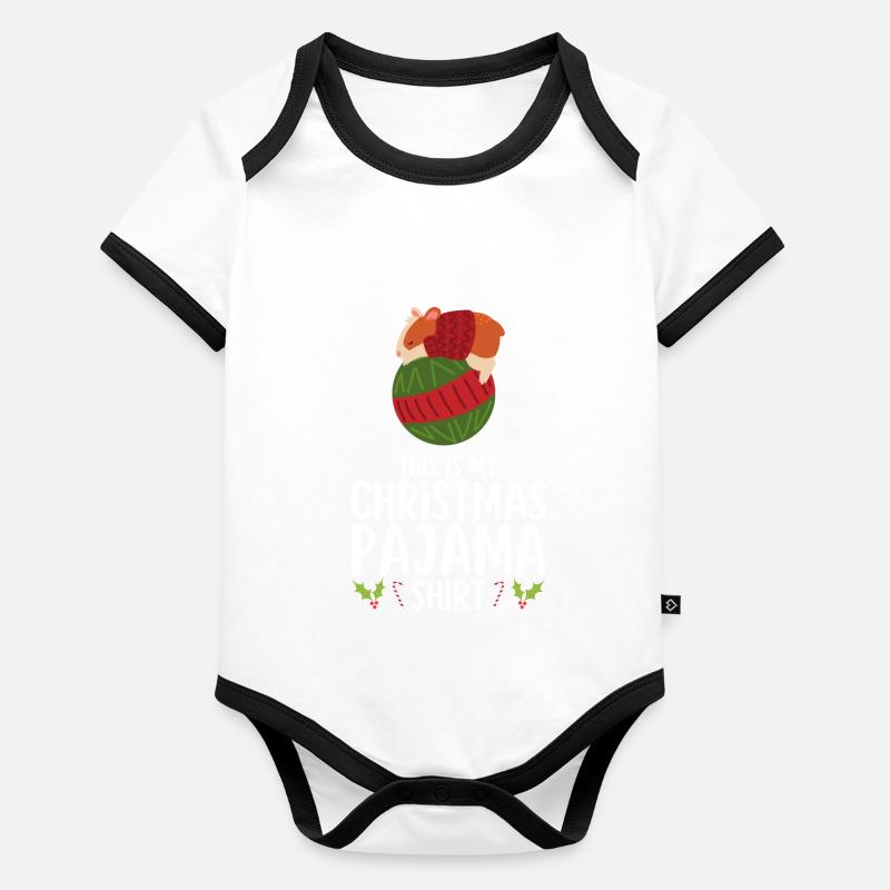 Pyjama de Noël Pyjama Chemise de nuit Body Bébé bio contrasté manches courtes