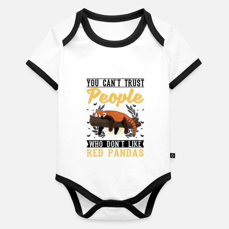 Red Panda Cadeau Chat Ours Body Bébé bio contrasté manches courtes