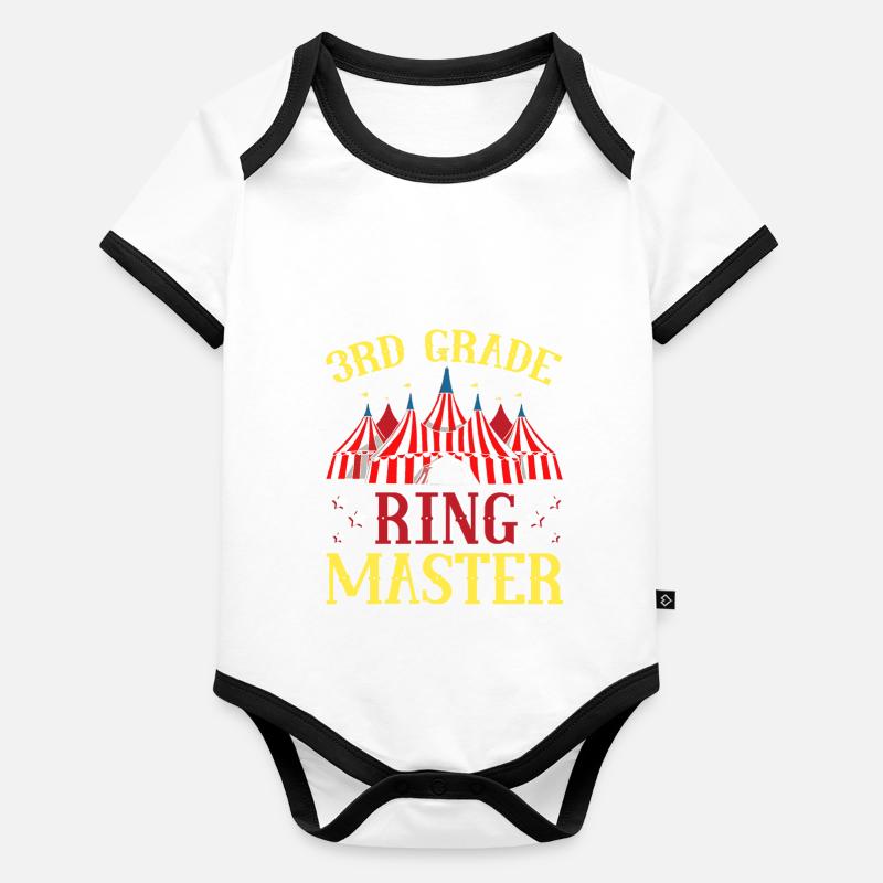 Circus Party Accessories - Carnival 3rd Class Ring Organic Baby Contrasting Bodysuit