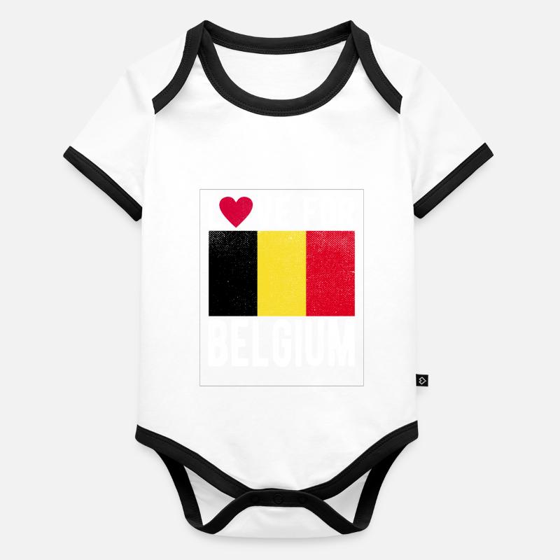 Belgium Souvenir Organic Baby Contrasting Bodysuit