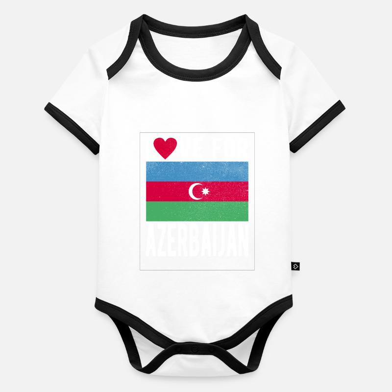 Azerbaïdjan Souvenir Body Bébé bio contrasté manches courtes