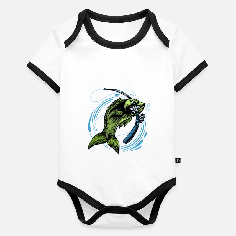 Angling Organic Baby Contrasting Bodysuit