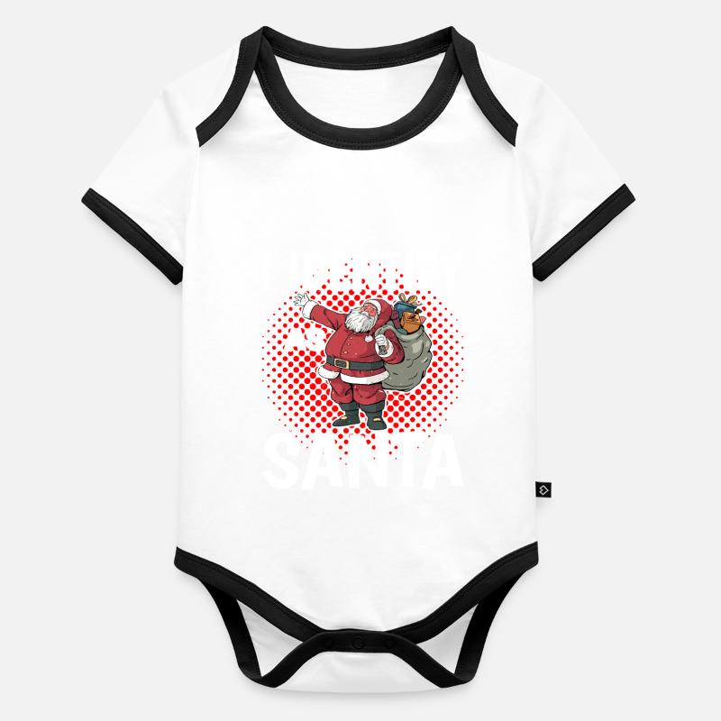 I Identify As Santa 17 Organic Baby Contrasting Bodysuit