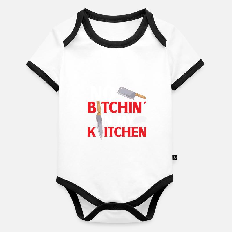 Chef Cook Cuisine Restaurant Couteaux Cuisson Body Bébé bio contrasté manches courtes