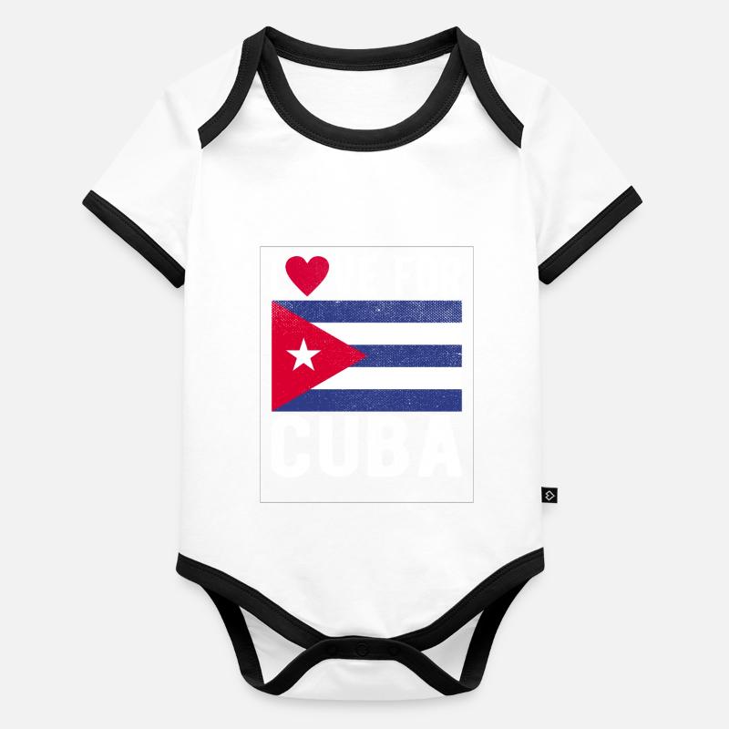 Cuba Souvenir Body Bébé bio contrasté manches courtes