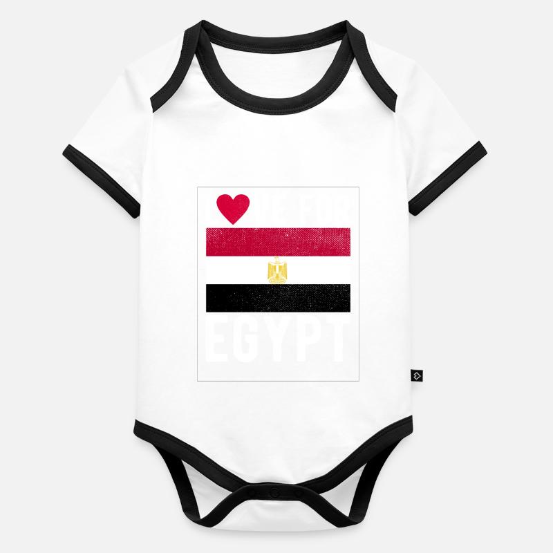 Egypte Souvenir Body Bébé bio contrasté manches courtes