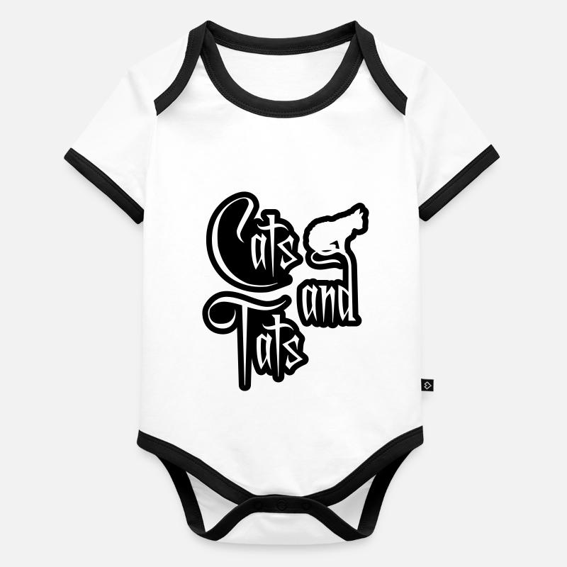 Citation de chats et de tats Body Bébé bio contrasté manches courtes