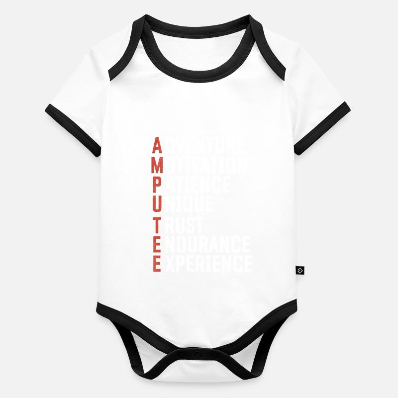 Chirurgie de la jambe en fauteuil roulant jambe perdue Body Bébé bio contrasté manches courtes