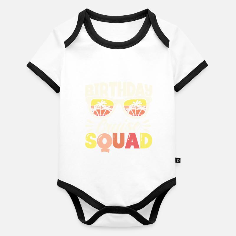 Birthday Cruise Squad Organic Baby Contrasting Bodysuit