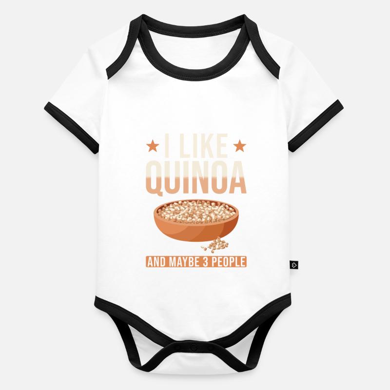 Quinoa Spruch Baby Bio-Kurzarm-Kontrastbody