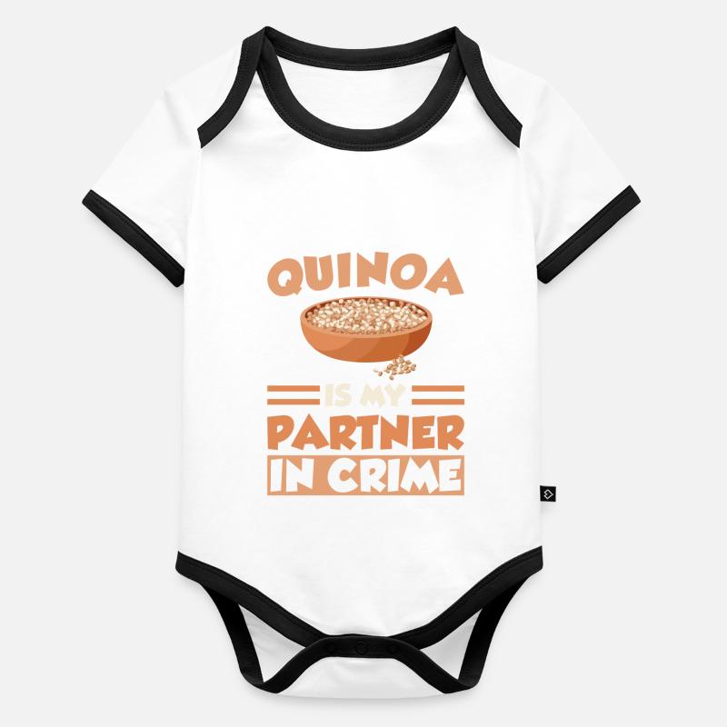 Quinoa Spruch Baby Bio-Kurzarm-Kontrastbody