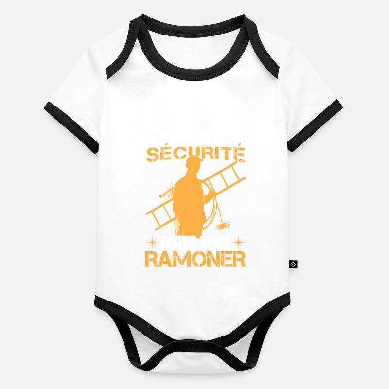 Ramoner Ramoneur Cheminées Body Bébé bio contrasté manches courtes
