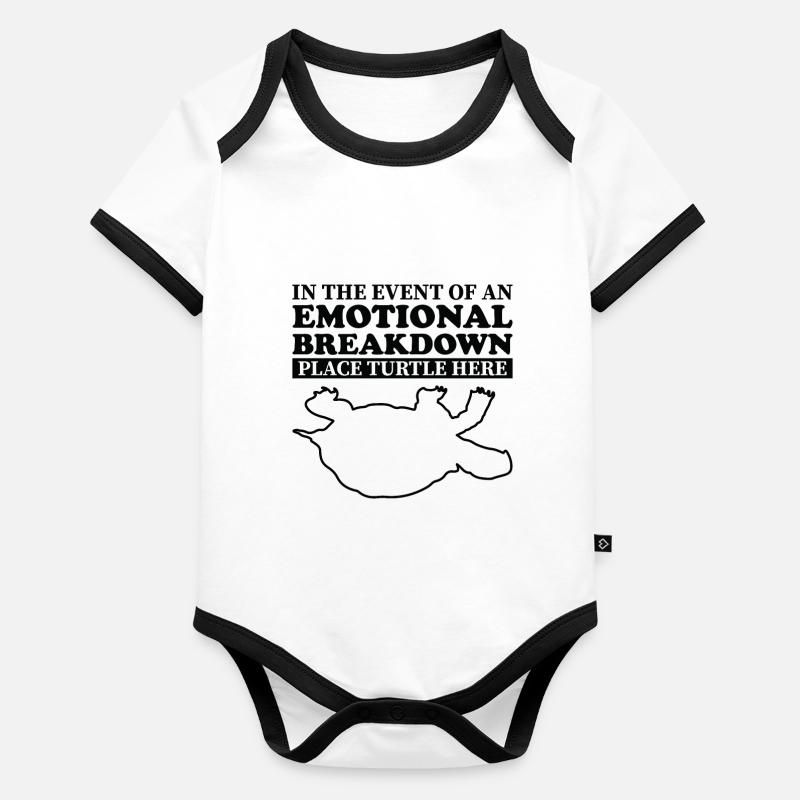 Emotional - Papa Mama Turtle Organic Baby Contrasting Bodysuit