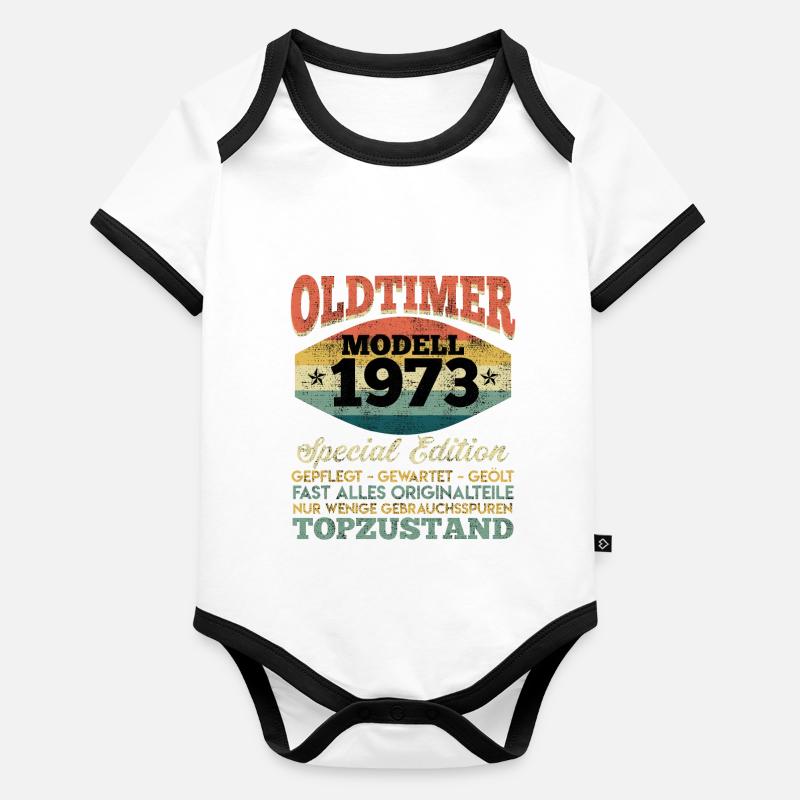 50. Geburtstag Oldtimer Modell 1973 50 Jahre Baby Bio-Kurzarm-Kontrastbody