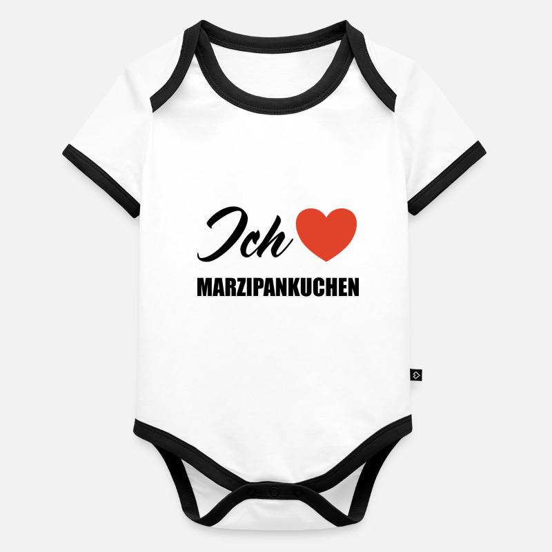 Ich liebe Marzipankuchen Baby Bio-Kurzarm-Kontrastbody