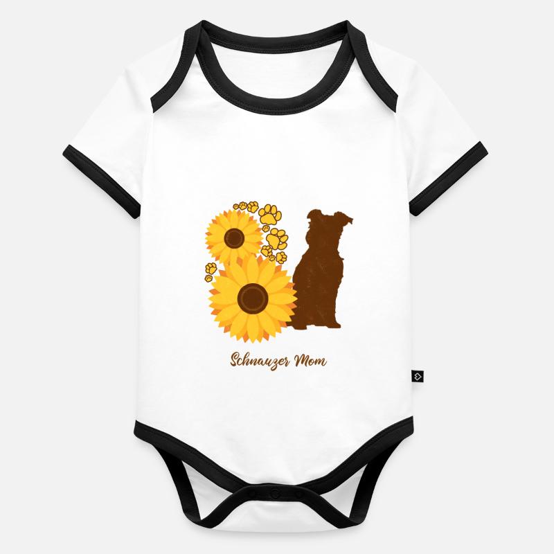 Mère Tournesol - Schnauzer Body Bébé bio contrasté manches courtes