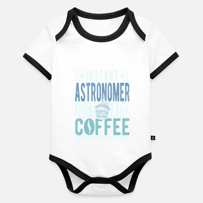 Buchalter Kaffee Spruch Baby Bio-Kurzarm-Kontrastbody