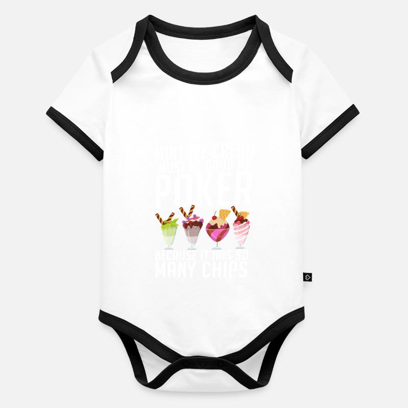 Cadeaux pour amateurs de crème glacée Body Bébé bio contrasté manches courtes