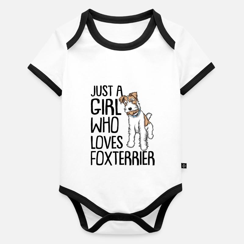 Fox-terrier Body Bébé bio contrasté manches courtes