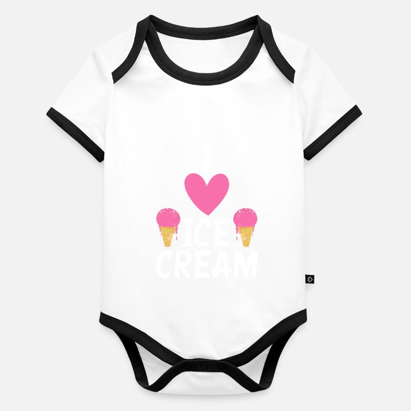 Cadeaux pour amateurs de crème glacée Body Bébé bio contrasté manches courtes