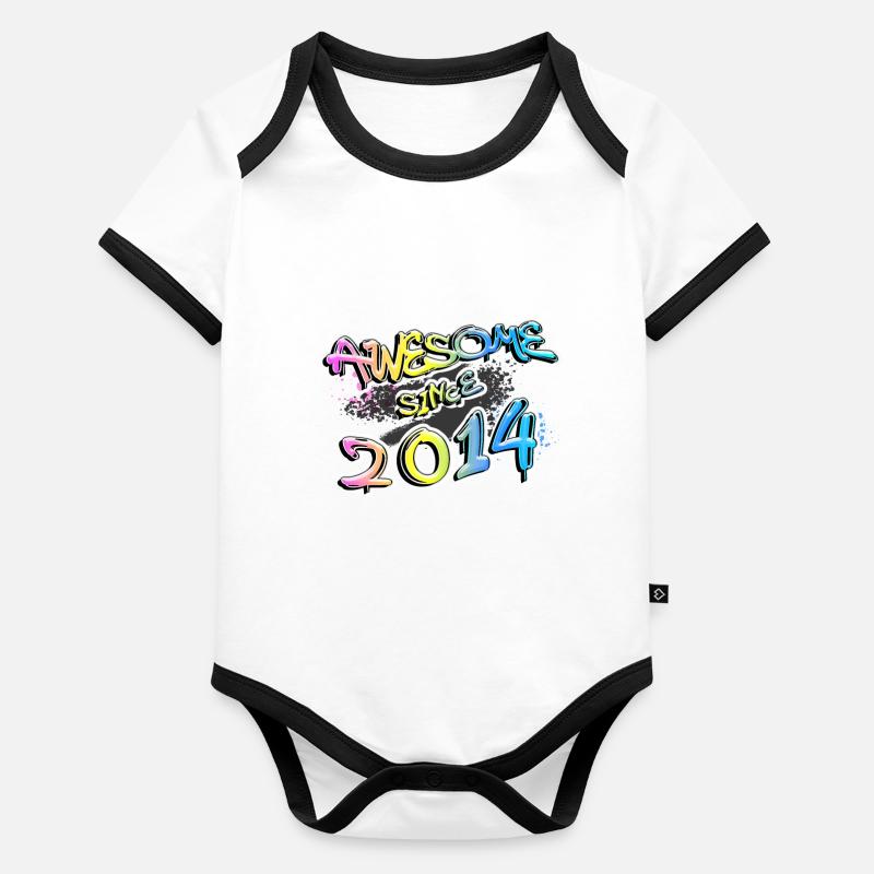 Awesome since 2014 Organic Baby Contrasting Bodysuit