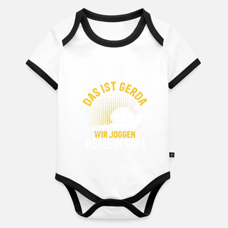 Das Ist Gerda Wir Joggen Gemeinsam Langsamer Lauf Baby Bio-Kurzarm-Kontrastbody