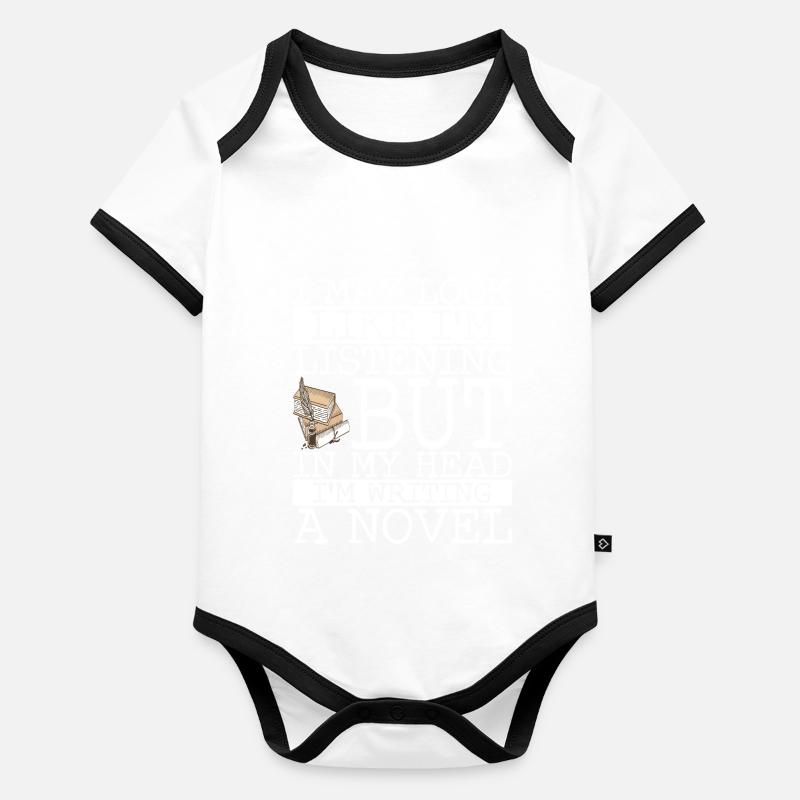 Auteur Écrivain Écrivain Body Bébé bio contrasté manches courtes