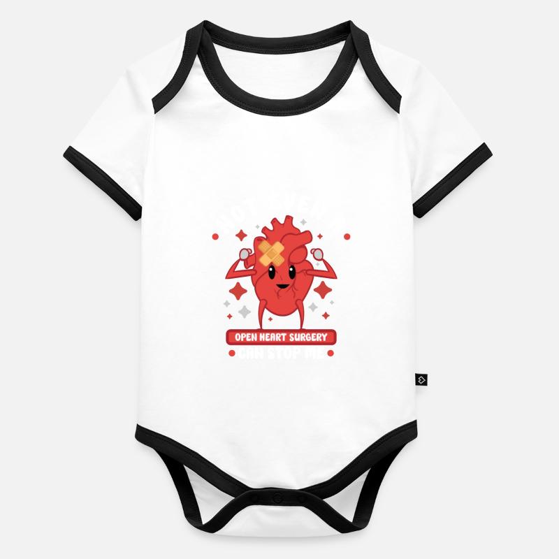 Heart Attack Open Heart Surgery Heart Surgery Gift Baby Bio-Kurzarm-Kontrastbody