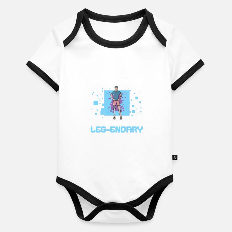 Amputation Jambe Protesis Cyborg Accident Bras Body Bébé bio contrasté manches courtes
