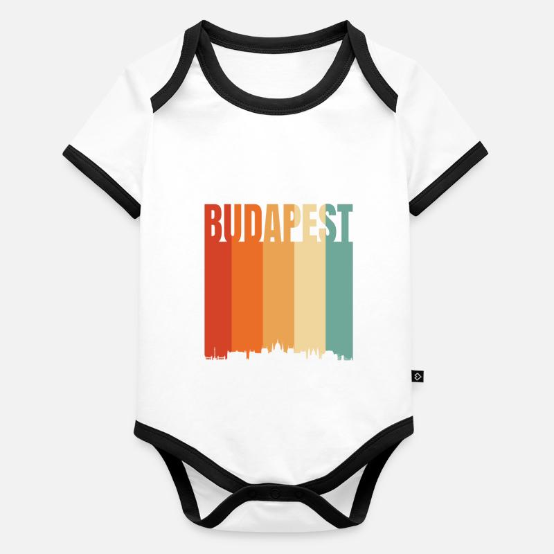 La beauté de Budapest Body Bébé bio contrasté manches courtes