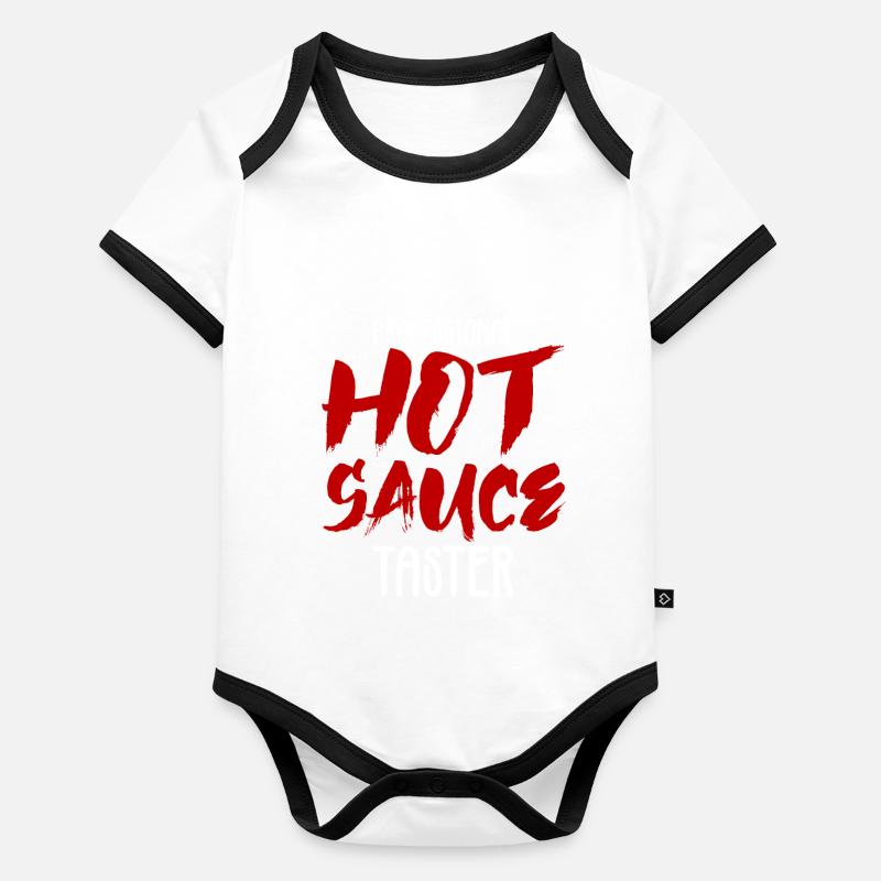 Professional Hot Sauce Button 2 Organic Baby Contrasting Bodysuit