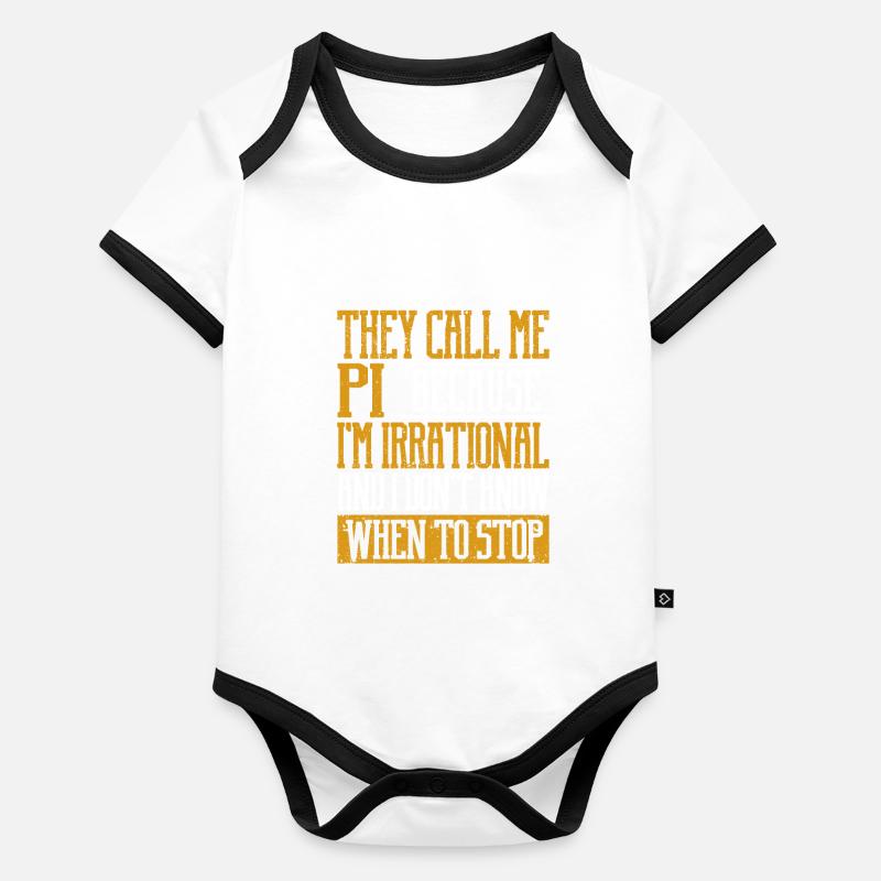 Sie nennen mich Pi Day Symbol Lustig Niedlich Math Baby Bio-Kurzarm-Kontrastbody