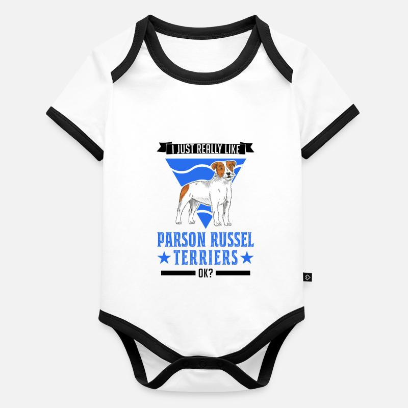 Parson Russell Terrier Propriétaire Body Bébé bio contrasté manches courtes