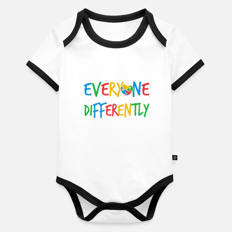Everyone Communicates Differently Organic Baby Contrasting Bodysuit