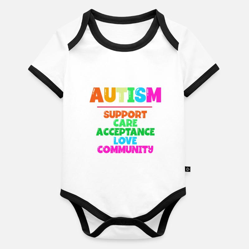 Autism Awreness Support Organic Baby Contrasting Bodysuit