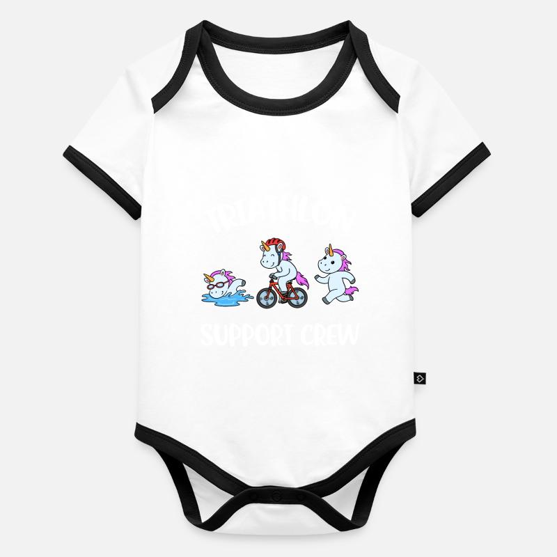 Triathlon Support Crew Triathlon Geschenk Baby Bio-Kurzarm-Kontrastbody