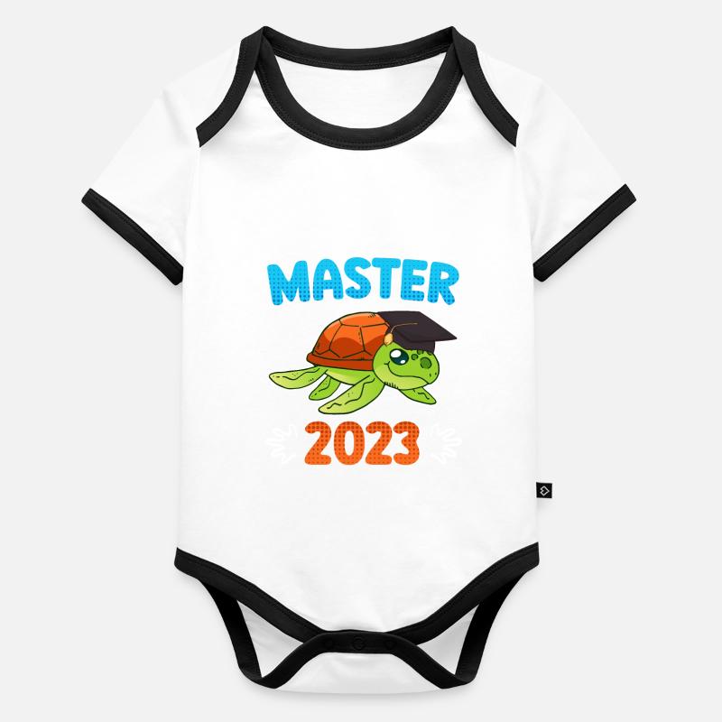 Master 2023 Fin de Master Body Bébé bio contrasté manches courtes