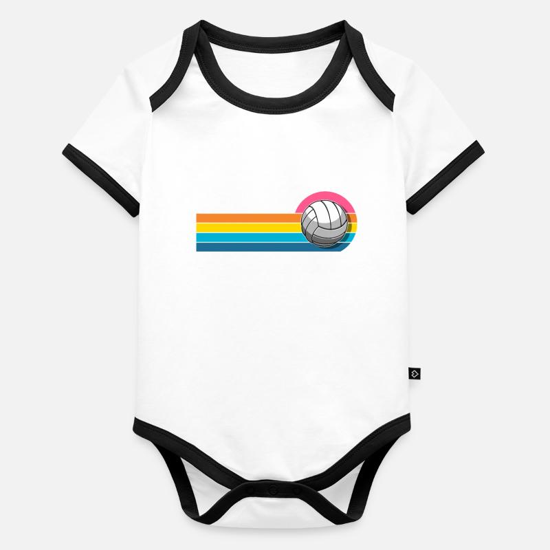 Volley-ball Body Bébé bio contrasté manches courtes