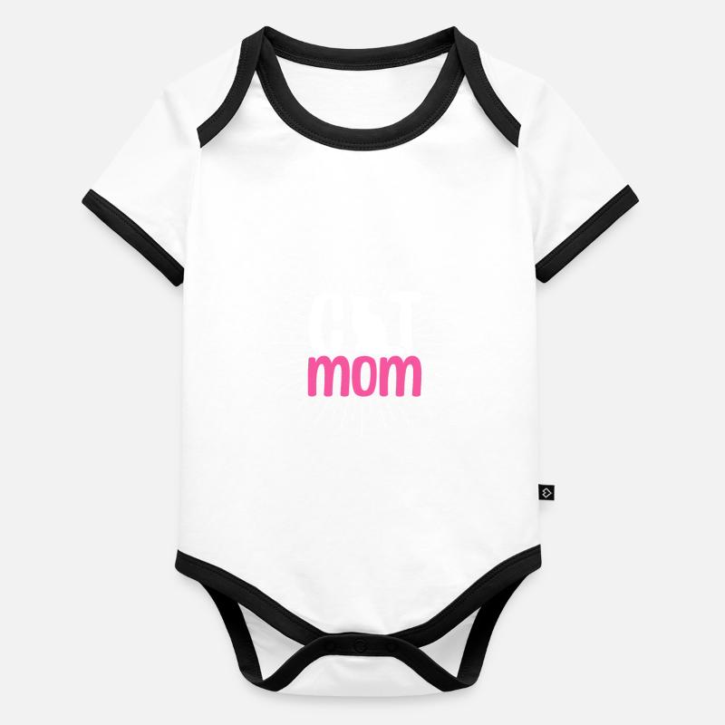 Maman chat Body Bébé bio contrasté manches courtes
